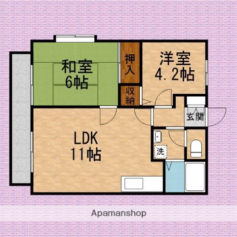 サンライフふじみ野(2LDK/1階)の間取り写真
