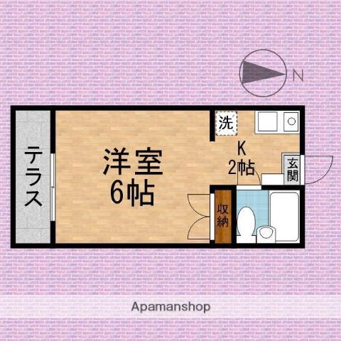 サンマリノ池田(1K/1階)の間取り写真