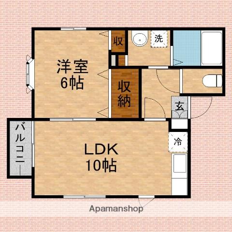 パルティーレ原田(1LDK/2階)の間取り写真