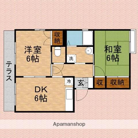 ディアス(2DK/1階)の間取り写真