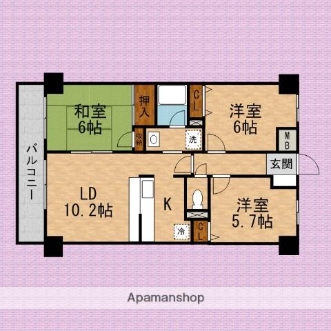 スターハイム朝霞(3LDK/1階)の間取り写真