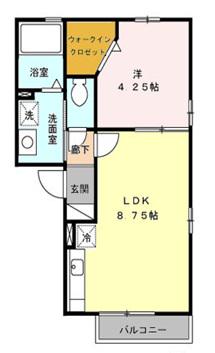 ルミエール(1LDK/2階)の間取り写真