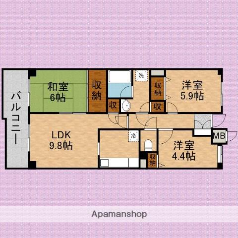 ルシーダⅡ(3LDK/5階)の間取り写真