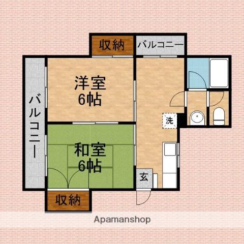和貴ハイム(2DK/2階)の間取り写真