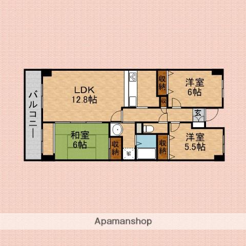 チェスナットガーデン(3LDK/3階)の間取り写真