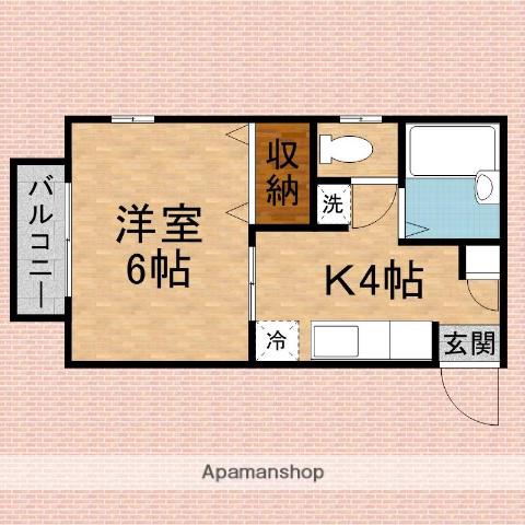 セントラルハイムⅡ(1K/1階)の間取り写真