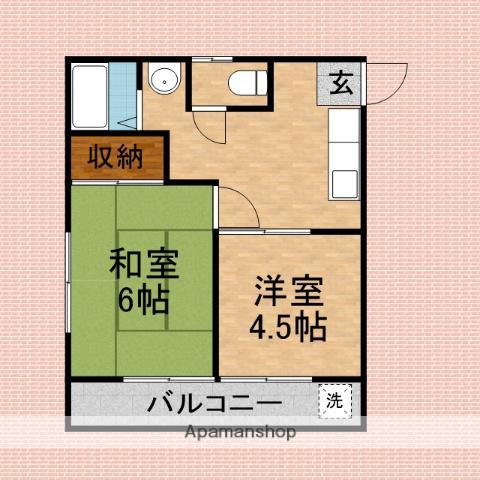 メゾンハシモト(2DK/2階)の間取り写真