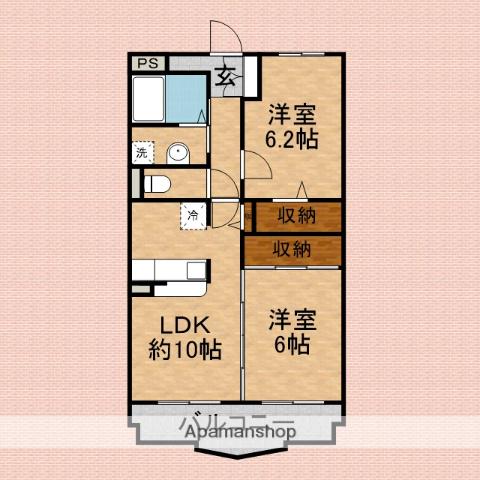 コンフォートふじみ野(2LDK/1階)の間取り写真