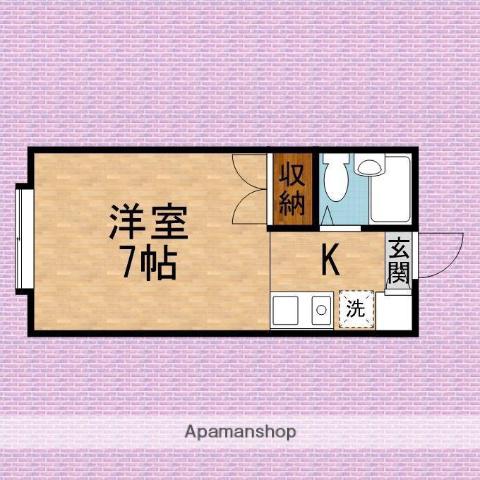 藤間コーポⅠ(ワンルーム/2階)の間取り写真