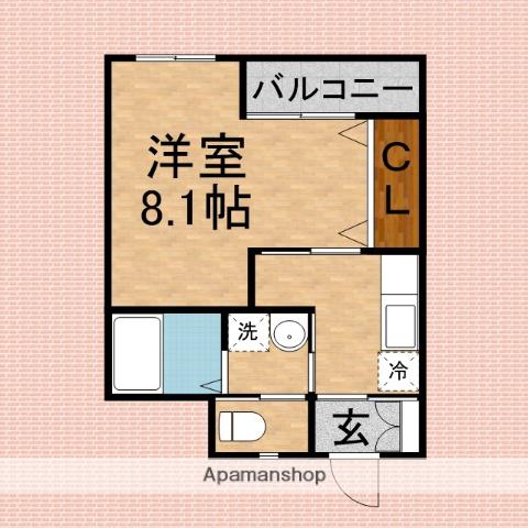 ラフィネY新河岸(1K/1階)の間取り写真