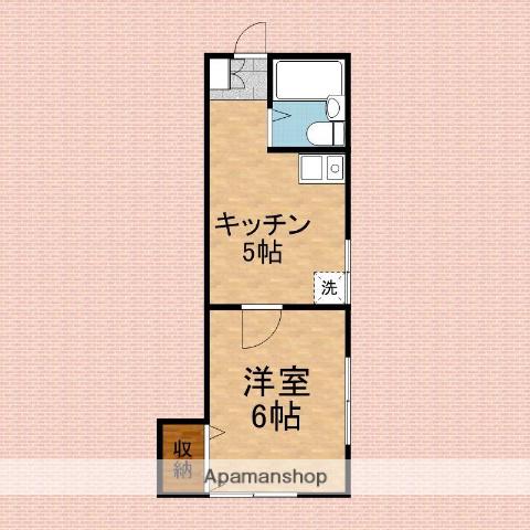 レインボーヒルズ(1DK/2階)の間取り写真