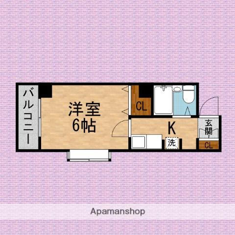 ツインA・B(1K/3階)の間取り写真