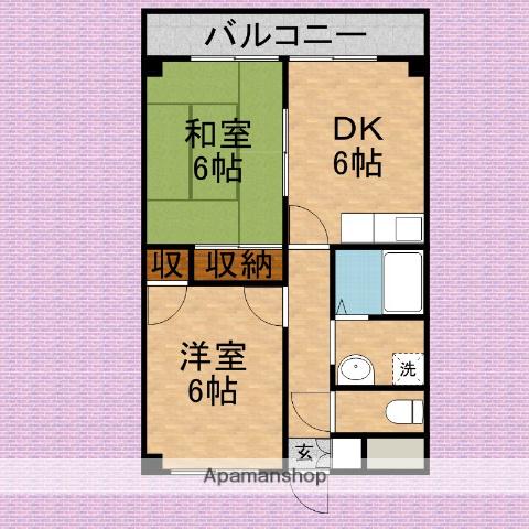 武井ビル(2DK/5階)の間取り写真