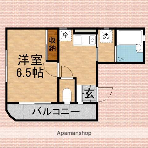 スノーパール(1K/2階)の間取り写真