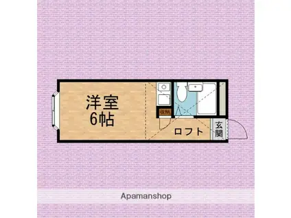 ベルメゾン美津(ワンルーム/2階)の間取り写真