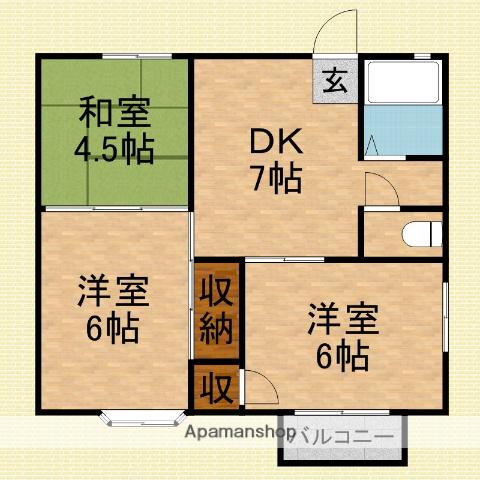 サンリッチハイム(3DK/1階)の間取り写真