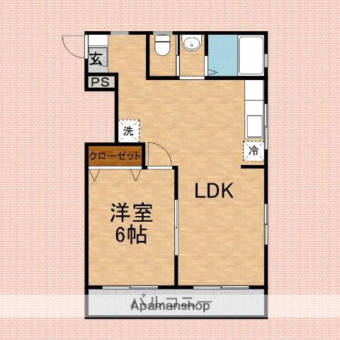 コーポ美富(1LDK/1階)の間取り写真