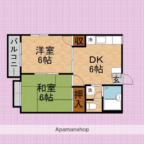 ドエル新井(2DK/2階)の間取り写真