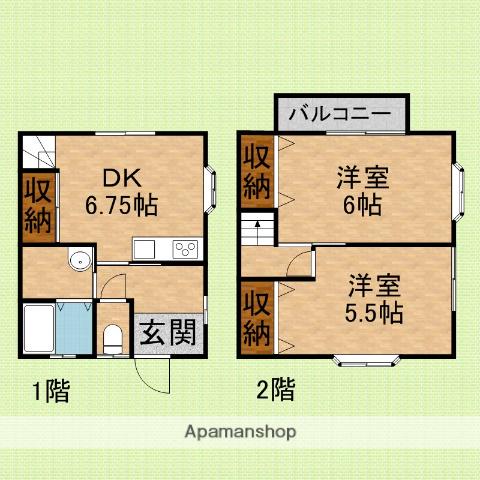 メゾネット上沢(2DK)の間取り写真