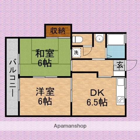 ステアーハイム(2DK/2階)の間取り写真