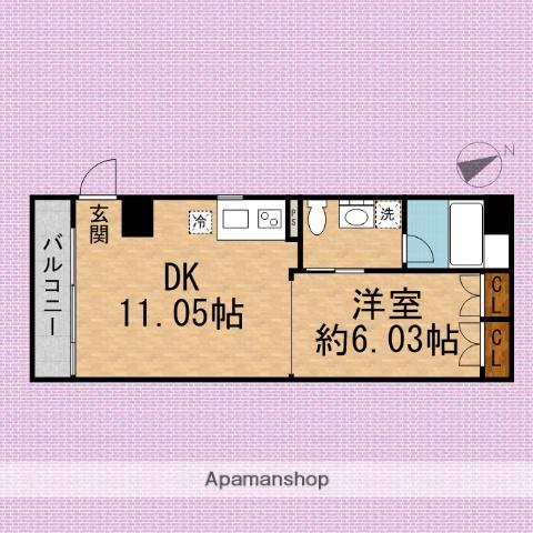 DIMENSION-5(1DK/4階)の間取り写真