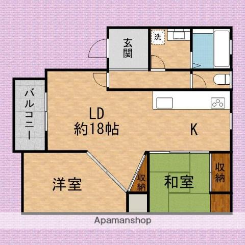 ヴィラ柏(2LDK/2階)の間取り写真