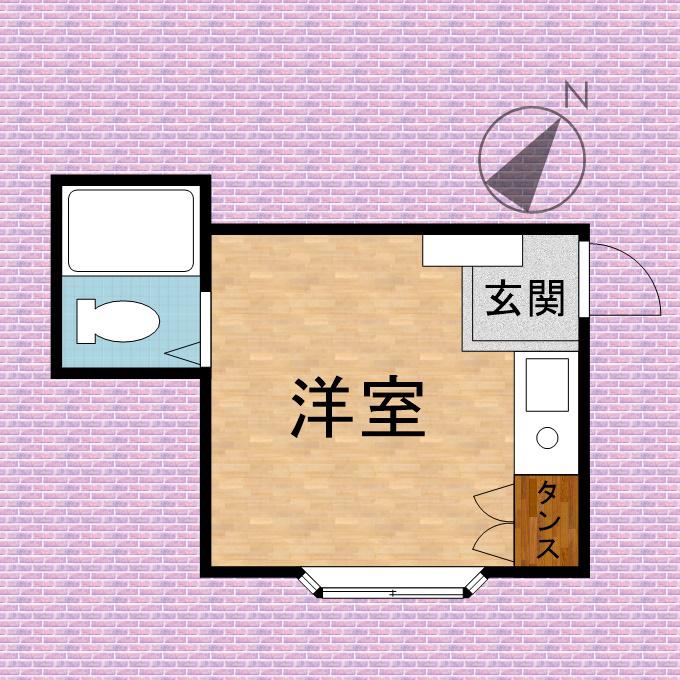 コーポフレンド(ワンルーム/1階)の間取り写真