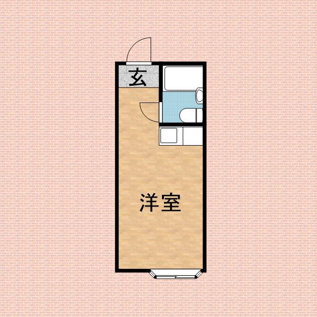 サンライズ鶴瀬(ワンルーム/1階)の間取り写真