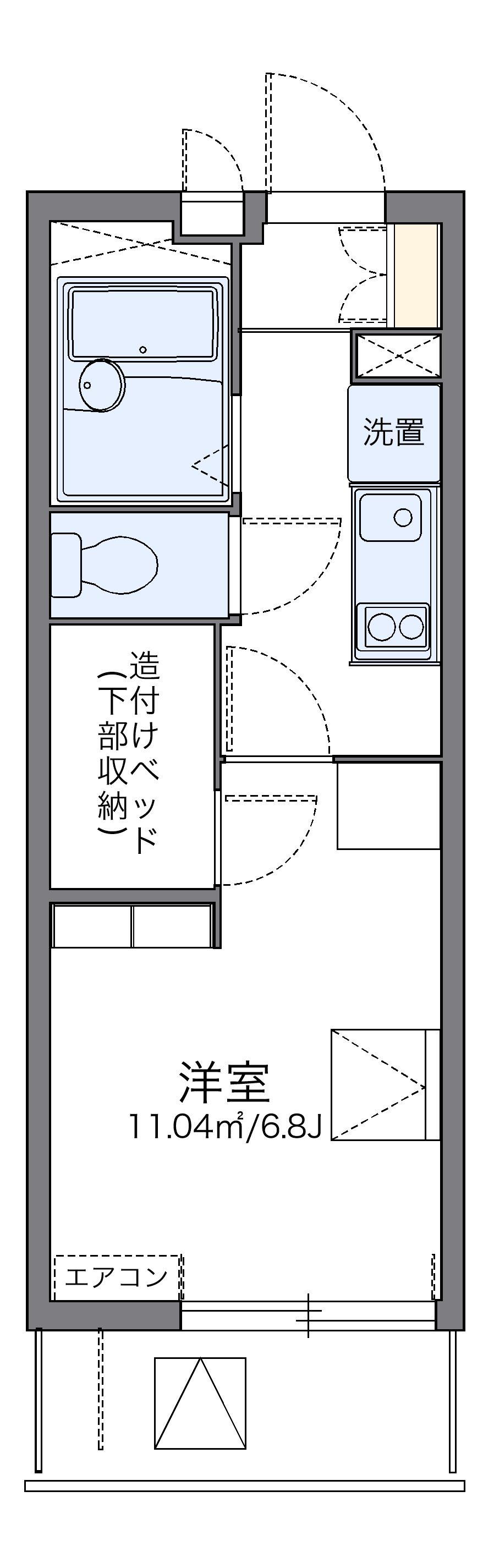 レオパレス岸町 2階階 間取り