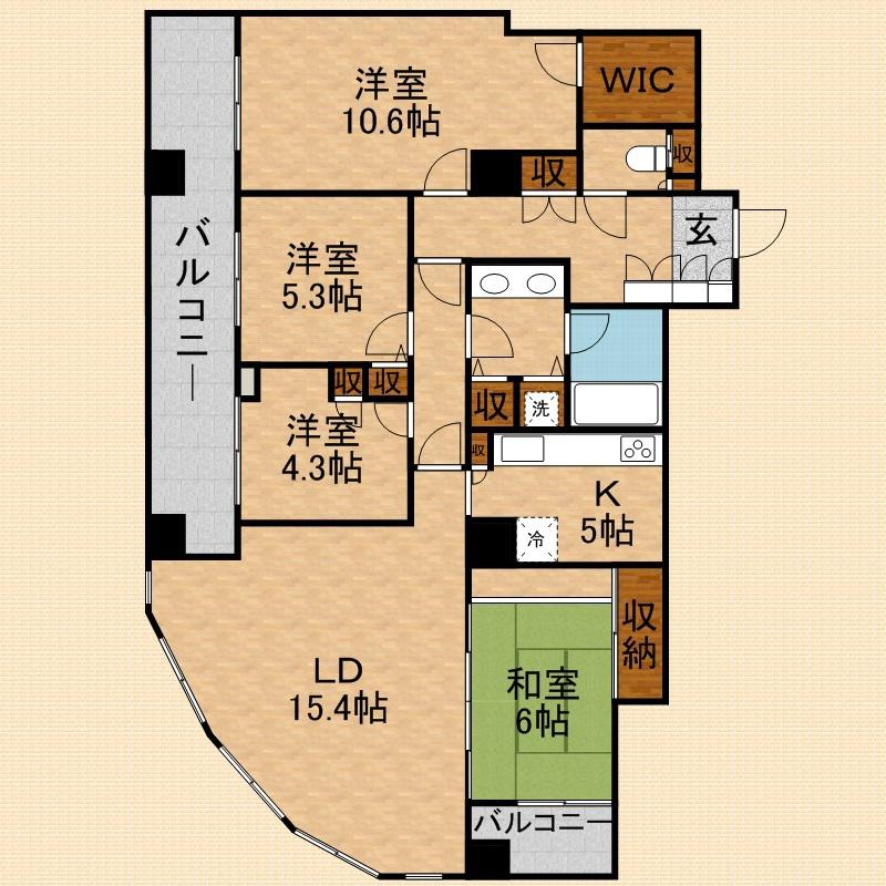 リズムタワーⅡ(4LDK/21階)の間取り写真