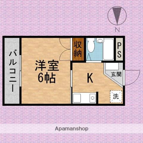 ウォーレンス(1K/1階)の間取り写真