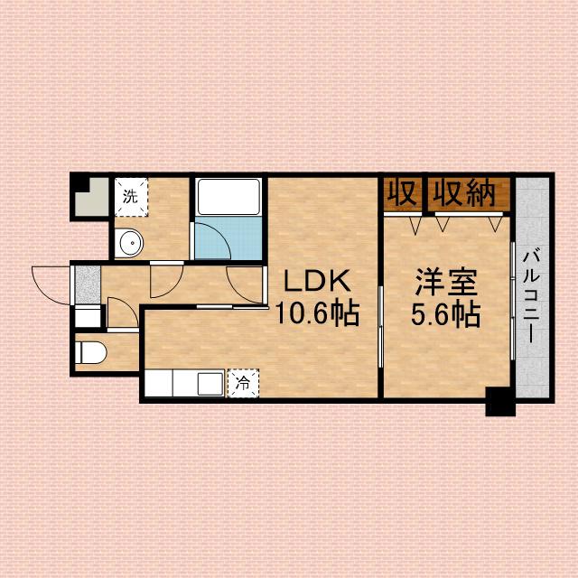 クリエール志木(1LDK/4階)の間取り写真