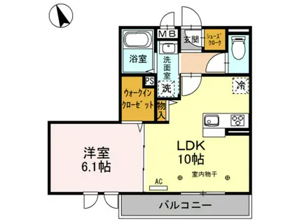 プロシード志木幸町(1LDK/2階)の間取り写真
