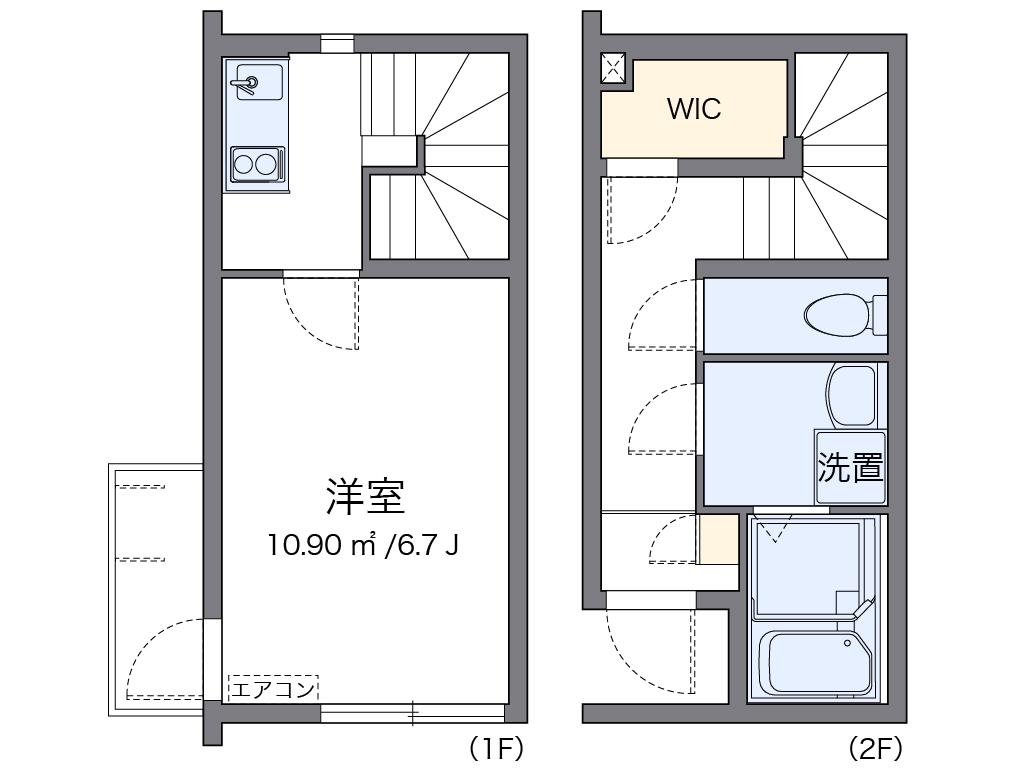 クレイノハイツサンシャイン(1K/1階)の間取り写真