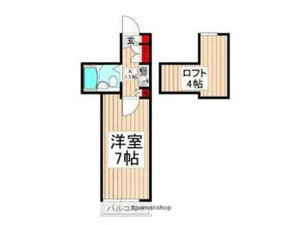 リベラル志木(1K/2階)の間取り写真