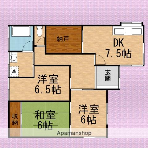東武鉄道東上線 志木駅 徒歩20分 2階建 築42年(3SDK/1階)の間取り写真