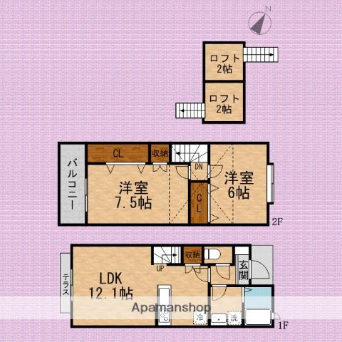 ジェレミースクウェア(2LDK)の間取り写真