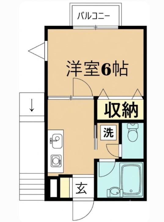 パストラル朝霞1(1K/2階)の間取り写真