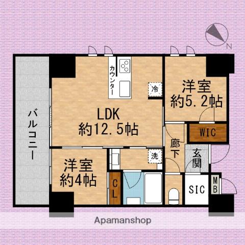 カロータ(2LDK/4階)の間取り写真