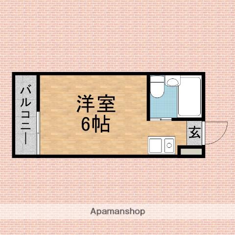 ジョイハウス(ワンルーム/2階)の間取り写真