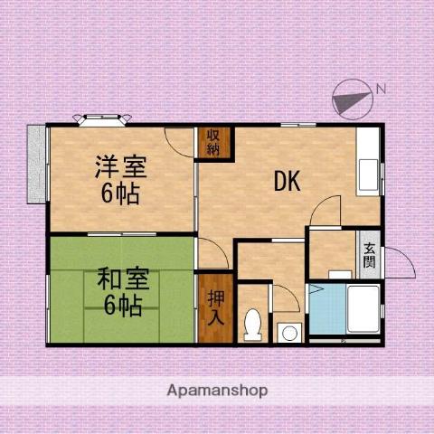 セ・ラ・ブールC(2DK/2階)の間取り写真