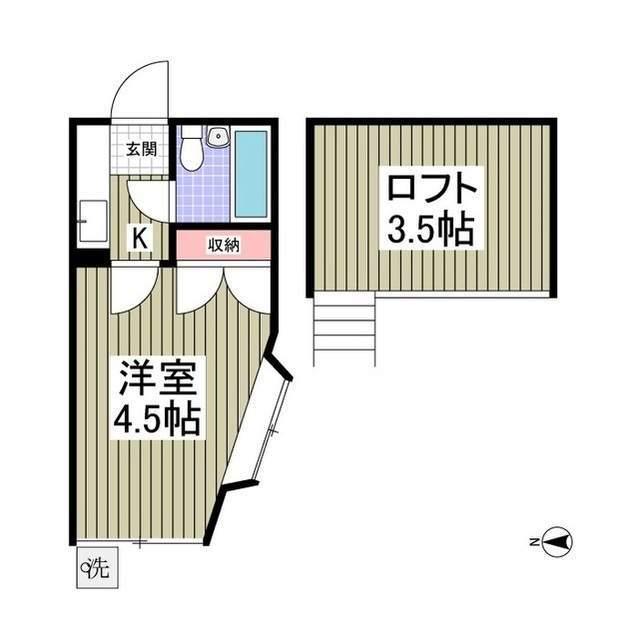 アベリア(1K/1階)の間取り写真
