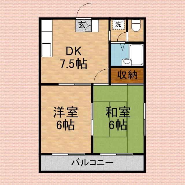 バンブーズ(2DK/3階)の間取り写真