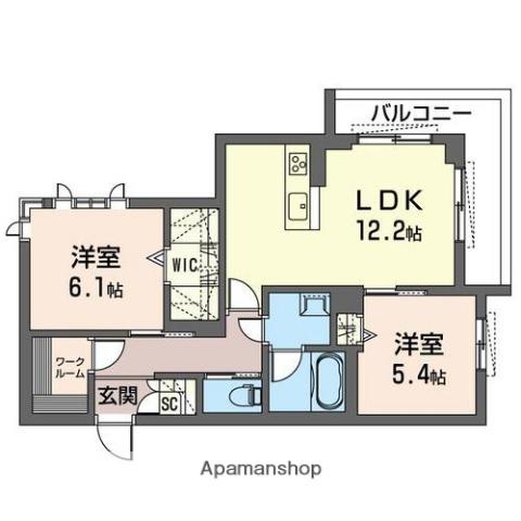 シャーメゾン志木(2LDK/2階)の間取り写真