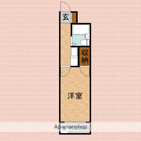 ワンオーナイン(1K/1階)の間取り写真