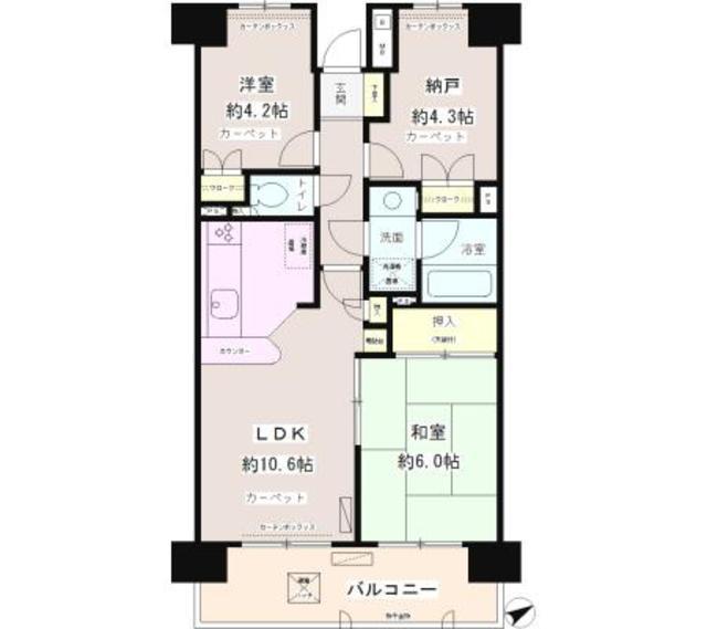 上福岡パーク・ホームズ(2SDK/3階)の間取り写真