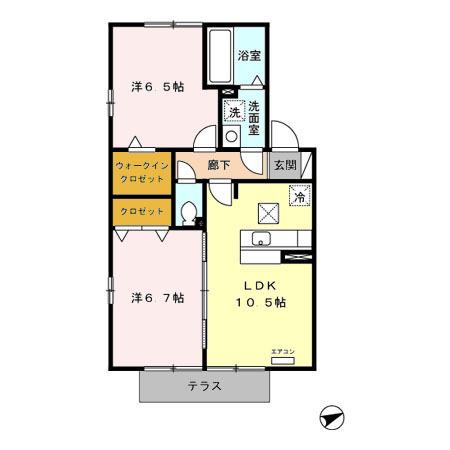 アメニティ志木(2LDK/1階)の間取り写真