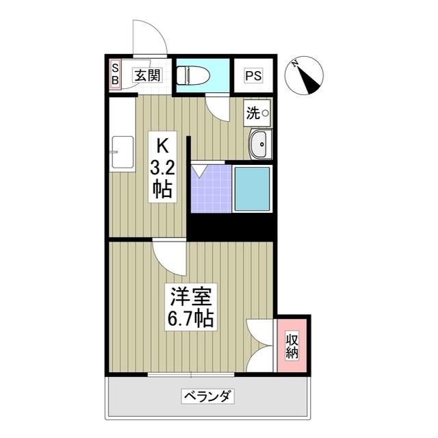 プチメゾンあさか(1K/1階)の間取り写真