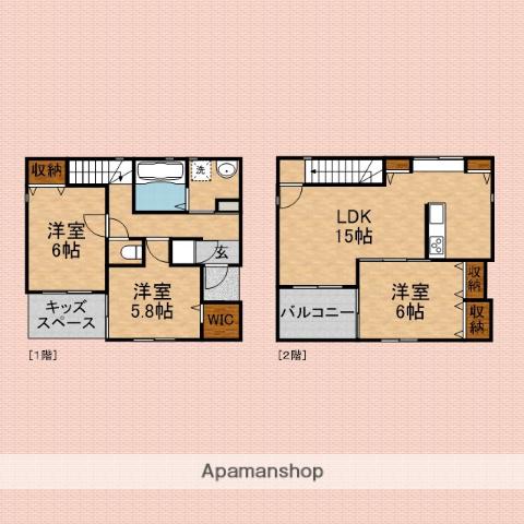 東武鉄道東上線 上福岡駅 徒歩13分 2階建 築5年(3LDK)の間取り写真