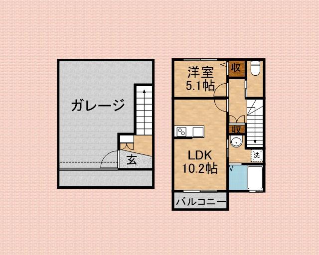 AVENIR(1LDK/1階)の間取り写真